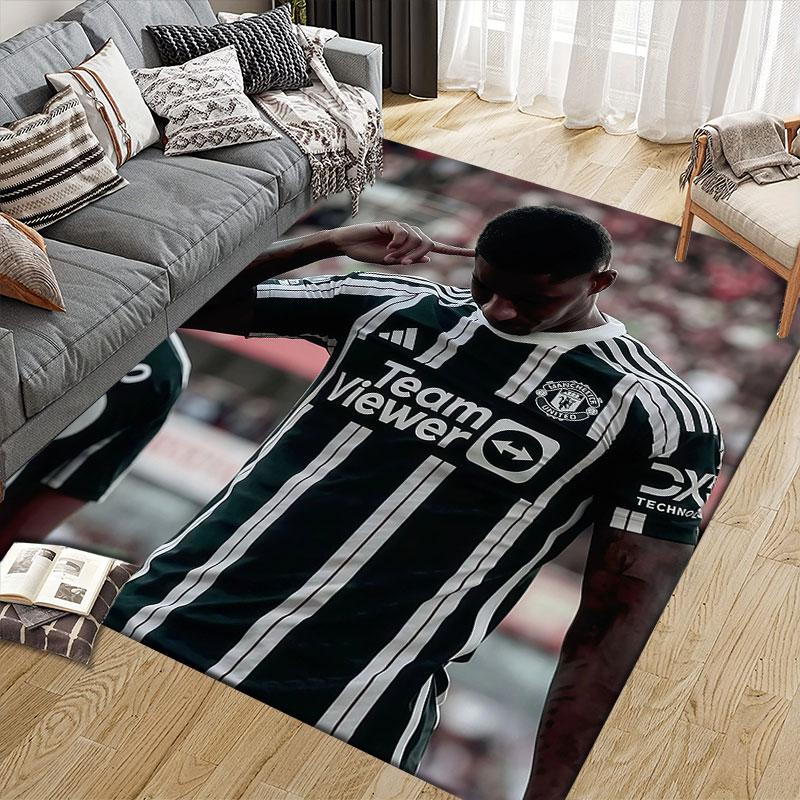 Rashford Flannel Printed Carpet, Home Sofa Decoration for Living Room & Bedroom, Non‑Slip Play Flannel Floor Mat for Game Room