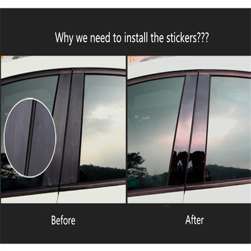 4 шт. новые стойки для обшивки дверей, глянцевая черная крышка из поликарбоната для Ford Fiesta