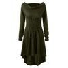 Women Cosplay Dress Gothic Solid Color Lace-up Strap Slim Waist Irregular Hem Hooded Long Sleeves Theme Parties Role-Playing St Practical Use
