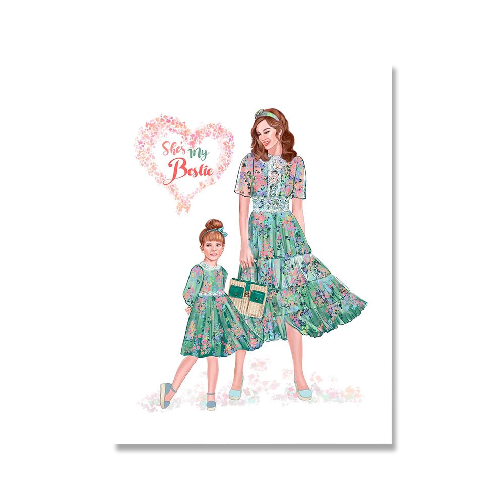 Мама Дочь Настенное Искусство Холст Живопись Постеры и Принты Мода Люблю Тебя Подарок на День Матери Картина для Гостиной Домашний Декор