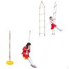 Kids Outdoor Tree Hanging Disc Rope Climbing Ladder for Garden and Park Playground Playing - Yellow