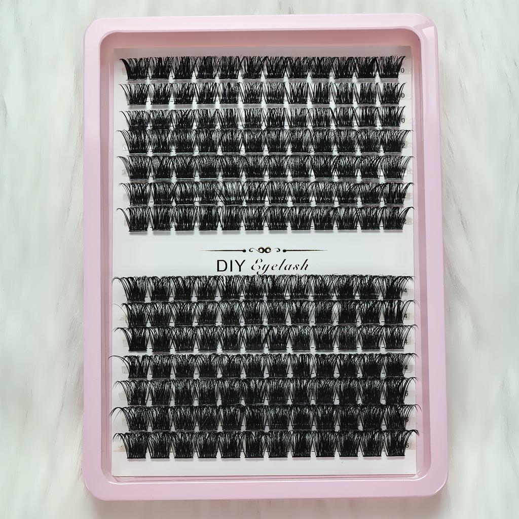 Lash Clusters D Curl Fluffy Wispy Cluster Lashes 8-16mm DIY Eyelash Extensions Natural Look Reusable