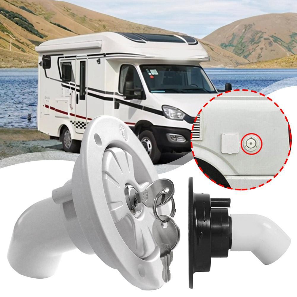 RV Accessories Gravity Fresh Water Fill Hatch Inlet Filter Lockable For RV Boat Camper Trailer White Accessories