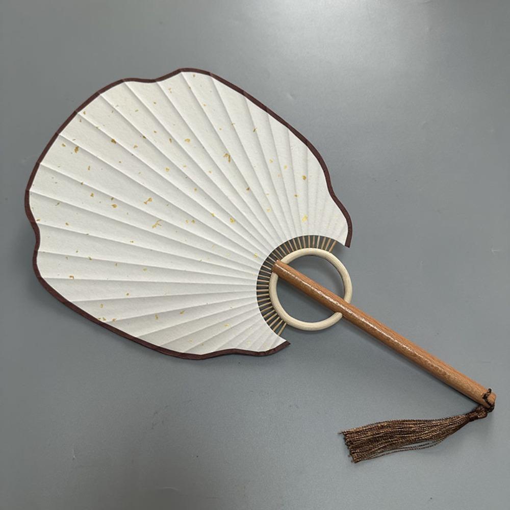 Vintage DIY Xuan Paper Fan Classical Round Fan Portable Hand Painted Fan  Painting