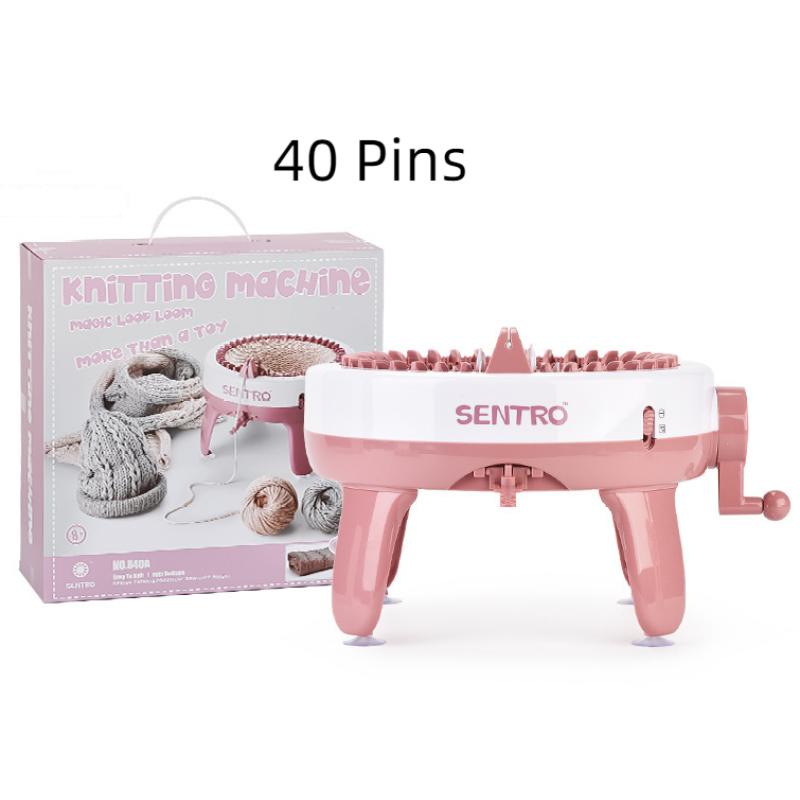 22/32/40 Needles Smart Weaving Round Loom,Knitting Board Rotating Double Knit,Loom Machine Kit for Adults/Kids DIY Knit Scarf Hat Sock