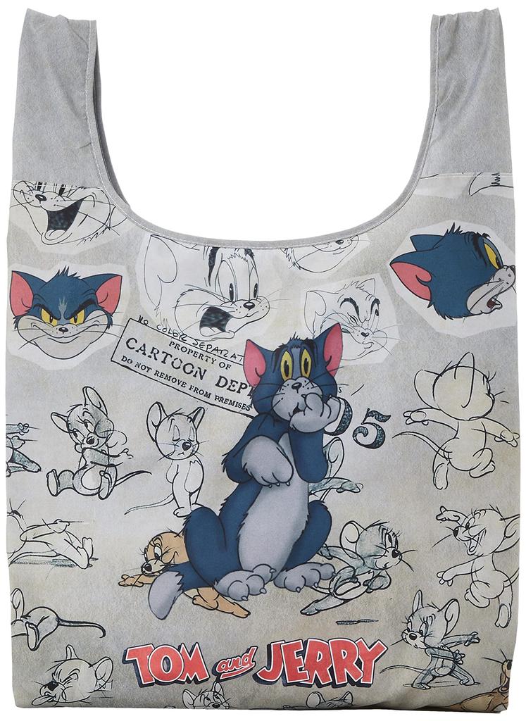 Marushin Eco Tom and Jerry Vintage Tom Made with Recycled Product 4105019100 Bag, Line, H63.5xW40xD20cm (Folded 12x12cm), Polyester, Number