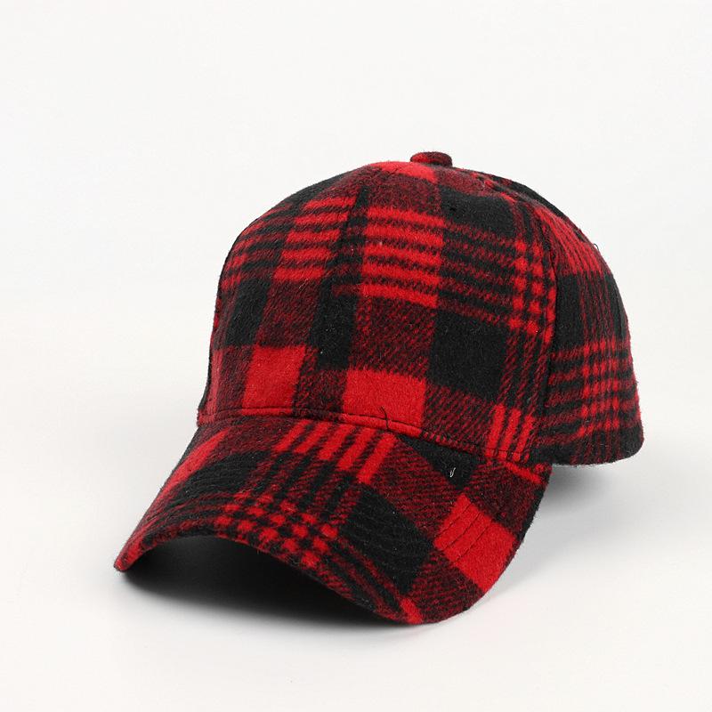 Vintage Plaid Adjustable Baseball Cap, Polyester Knit Fabric, Lightweight, Hand Washable, with Adjustable Closure for Women, Christmas Occasion Themed