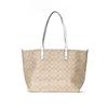 Coach Двусторонняя сумка-тоут City 33 из канвы с монограммой и кожи Женская сумка-тоут Белый Хаки 36658-IMDQC