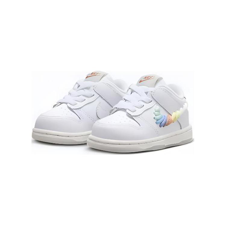 Nike Кроссовки Dunk Low TD Rainbow Lace Swoosh Baby белые многоцветные темно-пони FQ1924-100
