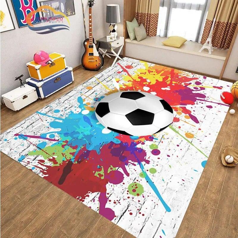 Football Pictures Rug Cartoon Football Living Room Decoration S Bed Non-slip Carpet Home Entrance Door Mat Kids