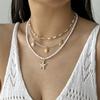 Handmade Rice Beads Multi-layer Stacked Choker for Women Simple Starfish Shell Pendant Necklace Bohemian Beach Jewelry Gifts