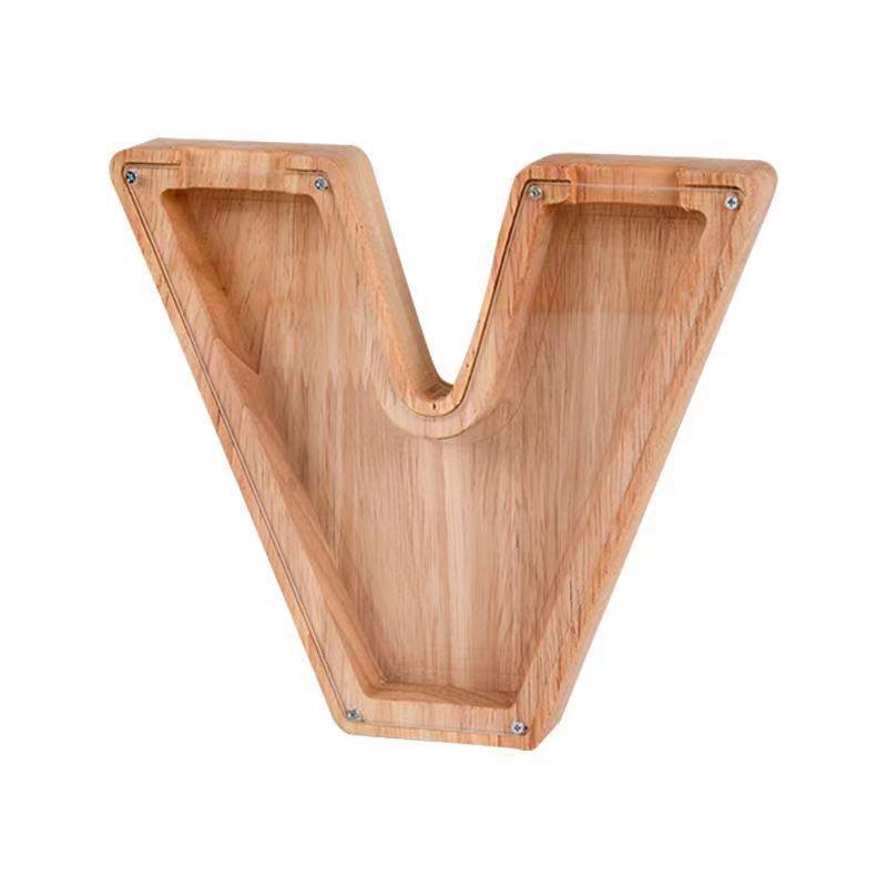 Деревянная мультяшная копилка с алфавитом - Прозрачная коробка для монет, украшение, подарок