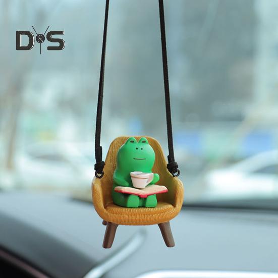Подвесное украшение, очаровательное украшение в виде мультяшной лягушки со шнурком, легкое вешание, украшение для зеркала заднего вида, подвеска для салона автомобиля