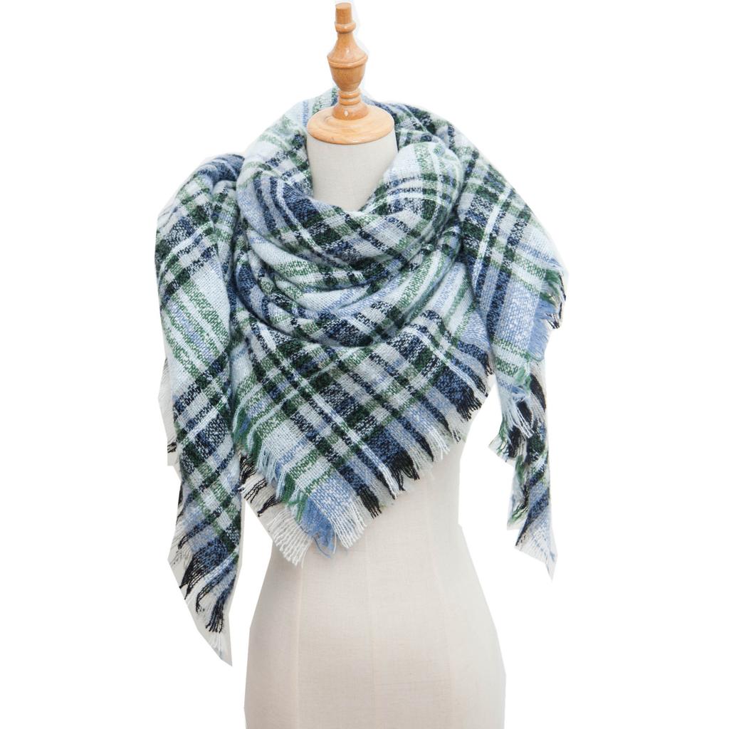 Women's Shawl New Scarf Autumn and Winter Large Plaid Triangle Scarf