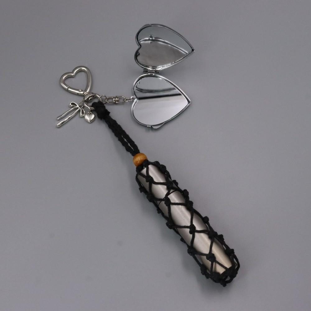 Portable Net Pocket Lipstick Bag Keychain Wax Thread Lipsalve Cover Key Ring for Gift