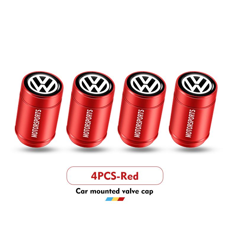 Valve Stems Caps 4pcs Car Wheel Tire Valve Caps Air Stem Covers Auto Parts For Volkswagen VW Scirocco Jetta Beetle Golf 4 5 6 Pa zr2