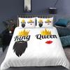 King Queen Pattern Bedding Women's Couple Down Duvet Cover and Pillowcase 2/3pc Super King Bed Full Size 3D Printed Duvet Cover Set Gift