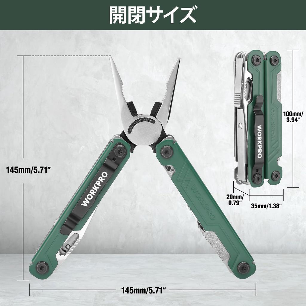 WORKPRO Multifunctional Pliers Outdoor Multi Tool Multi Pliers Folding Pliers Pliers Wire Cutter Saw File Driver Can Opener Locking Function Pouch