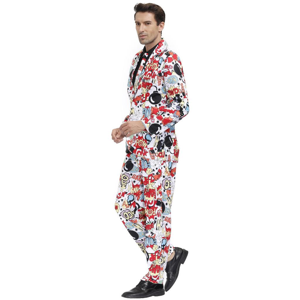 Праздничный принт безумие из костюма клоуна, диско-костюм на Хэллоуин