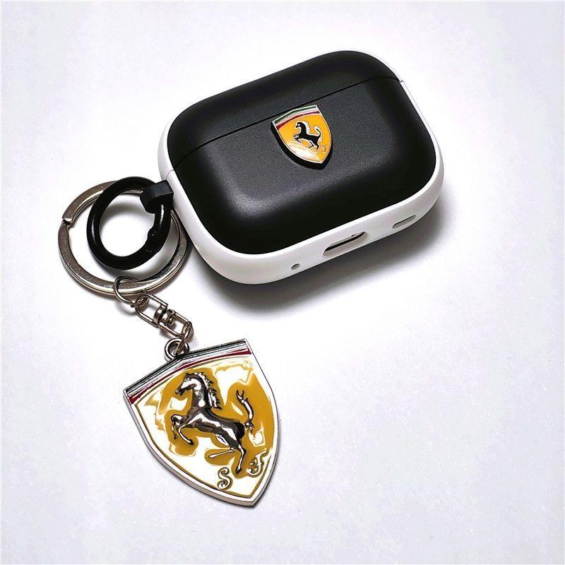 For Ferrari Two-color AirPods 1/2/3/4/5 Generation Apple Wireless Bluetooth Earphone Protective Case Pro2 Headphone Accessory HS9