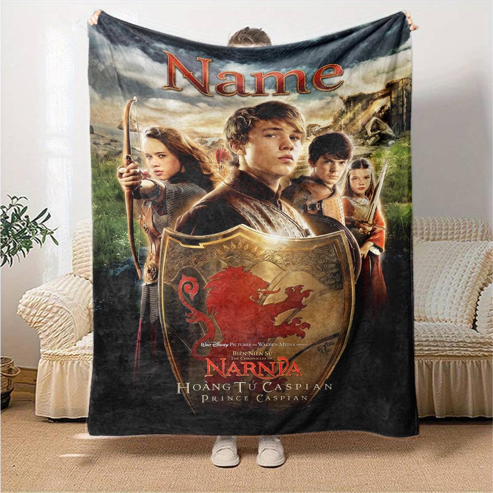 Custom Name Chronicles Narnia Theme Printed Blanket Perfect For Couch Bed Travel Outdoor Use Machine Washable Cozy Durable