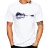 Natural Guitar Pattern Print, Simple, Fashionable, Loose 100% Cotton T-shirt for Men, Full of Fun.