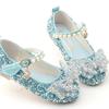 Korean Style Rhinestone Big Bow Girl Princess Shoes Beaded Crystal Children's Shoes Soft Sole Leather Shoes