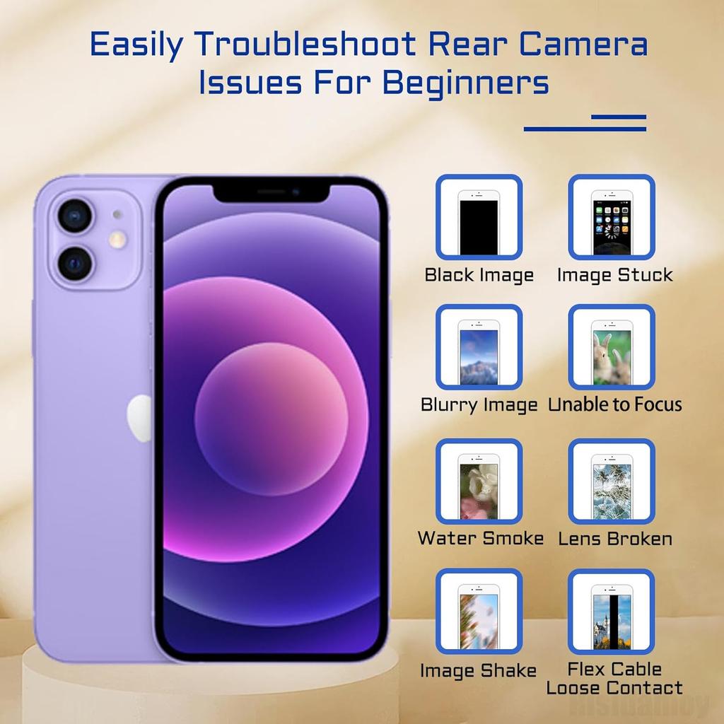 Для iPhone 12 Оригинальный модуль замены основной задней камеры 12 МП Запасные части задней камеры с ультраширокоугольным объективом OIS HDR Фотографии Видео 4K Шлейф Ремонт