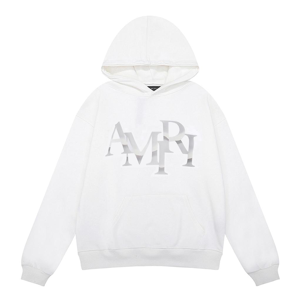 Amiri Камуфляжный логотип с принтом весна-осень свободная толстовка большого размера из тонкого высококачественного хлопка с капюшоном для пары