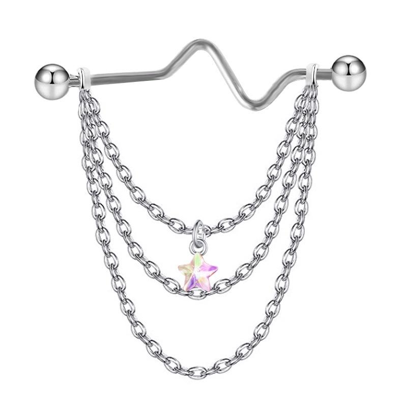 Gaibei Европейский и Американский Трансграничный Пирсинг Уха Перемычки и Кости Цепочки Ногтей