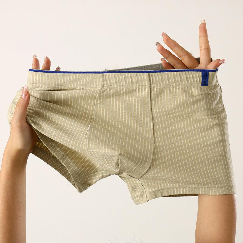 Мужское хлопковое нижнее белье дышащее свободное квадратное нижнее белье в полоску больших размеров шорты с плоскими углами