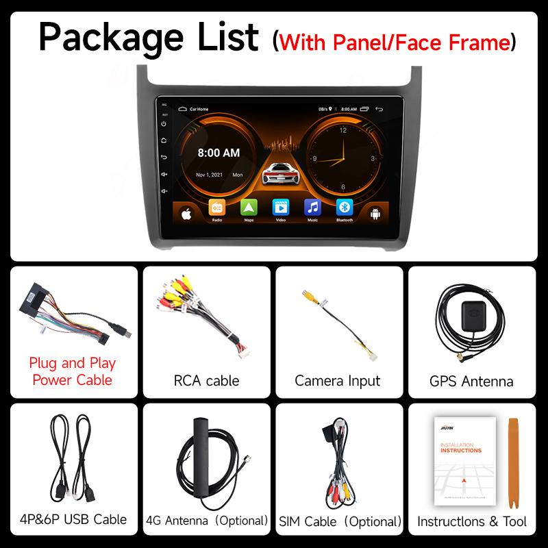 JIUYIN 9-дюймовый Android 13 автомобильный радиоприемник для Volkswagen VW POLO 5 Sedan 2008 - 2025 Carplay Multimidia видеоплеер головное устройство