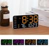 Digital Wall Clock Large Display Auto Dimming Easy-Setup Temperature Calendar Countdown Timer Silent Hanging Clock