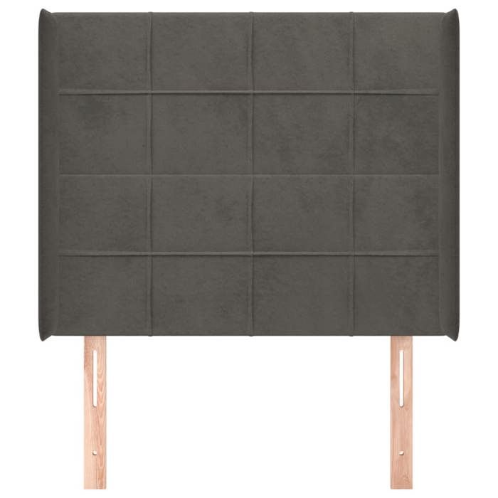 Maison Exclusive - Tête de lit avec oreilles Gris foncé 93x16x118/128 cm Velours