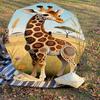 1PC Giraffe Pattern Umbrella-8-Rib Reinforced, Automatic Open, Lightweight & Durable, Fashion Accessory for Outdoor-L0362