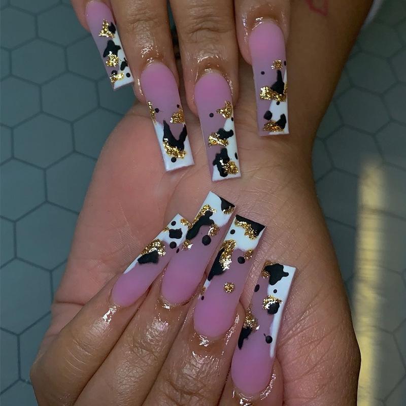 Европейские и американские градиентные персиковые балетные типсы для коротких ногтей