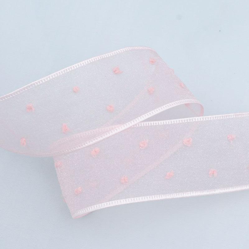 Elegant Spring and Summer Ribbon Double Layer Transparent Fur Ball Cuffed Ribbon Cake Hair Bands Decoration Bow Ruffled Ribbon Crafts Making Ribbons