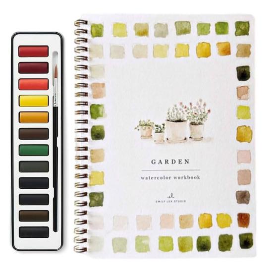 Рабочая тетрадь по акварели 12 цветов Птицы Цветы Животные Дети Акварельные краски Книга Художественные поделки Принадлежности для рисования для начинающих