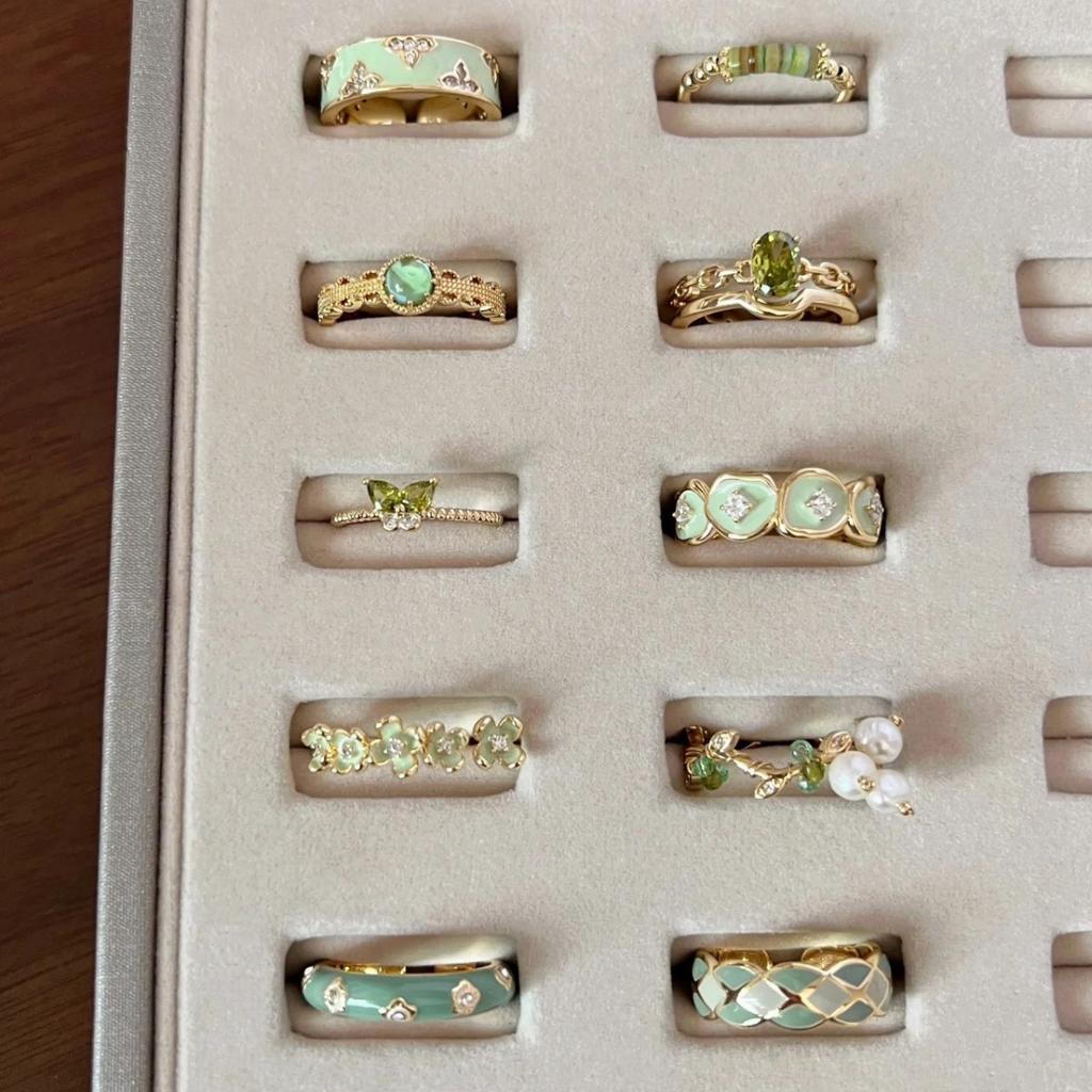 Геометрическое кольцо Xiaohongshu Кольцо на указательный палец Высококлассная бижутерия Женщины