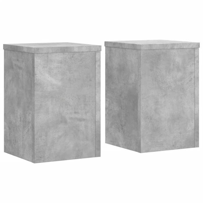 VidaXL Supports pour plantes 2 pcs gris béton bois d'ingénierie, support de fleurs, support de pot, support pour plantes 852909