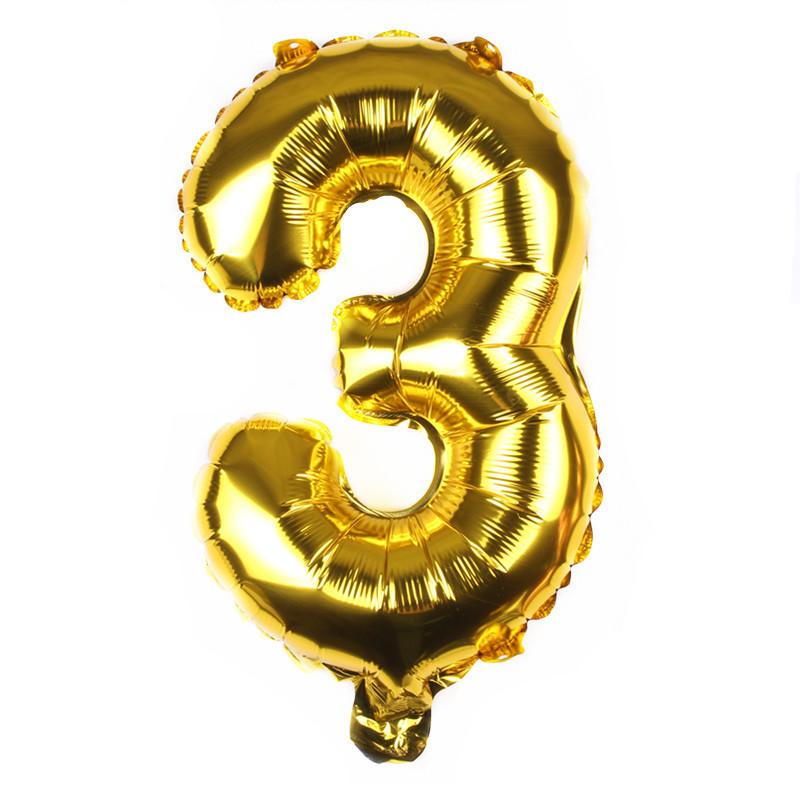 16-Inch Us Version Of Thin Body Digital Birthday Party Decoration Props Decoration Aluminum Film Balloon Digital