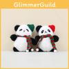 Charming Christmas Panda Pendant Keychain Soft Plush Animal For Kids And Adults