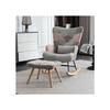 Fauteuil À Bascule - MUVOE - Confortable - Bois D'hévéa - Coussin Lombaire - Design Coloré
