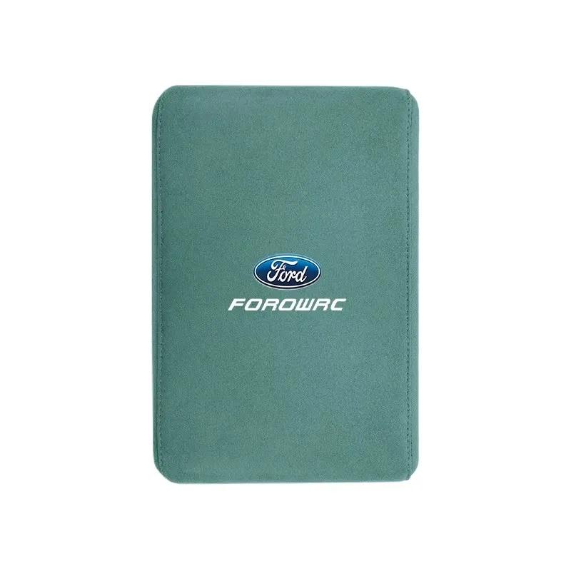 Car Sticker Hot For Ford Car Suede Armrest Mat Arm Rest Box Cushion Protection Decoration Pad For Ford Focus mk2 mk3 Fiesta mk7