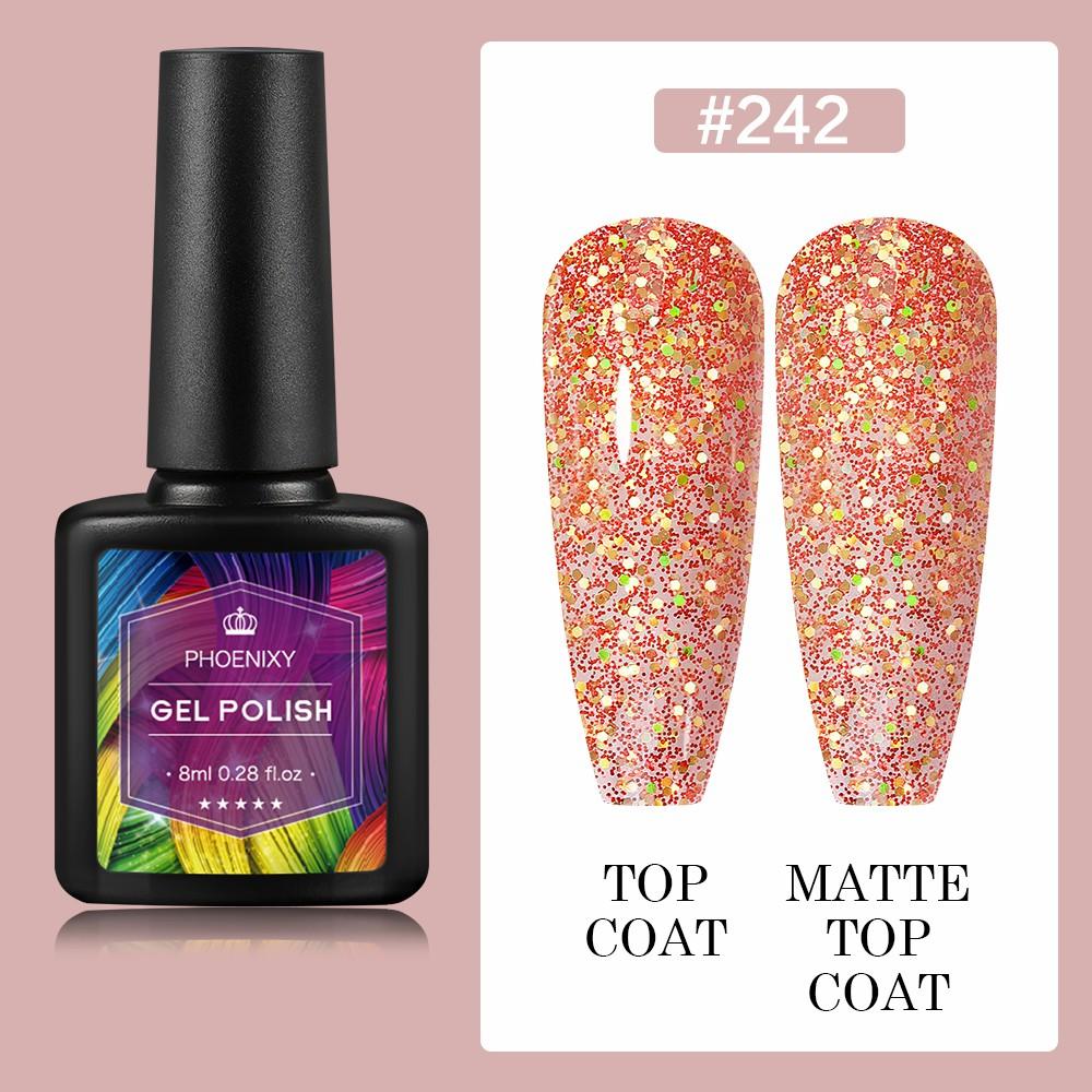 PHOENIXY 8 мл гель-лак для ногтей, полуперманентный гель, блестящий гель, отмачиваемый блестящий стартовый набор, маникюрный набор для маникюрного салона