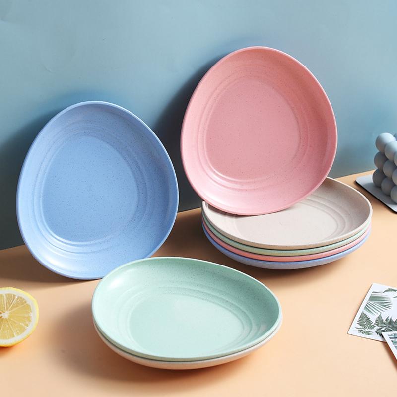 5 шт./компл., посуда из пшеничной соломы, блюдо с костями, домашнее блюдо с костями, стол, тарелка для сортировки мусора, блюдо для закусок с фруктами, блюдо для торта, десертная тарелка