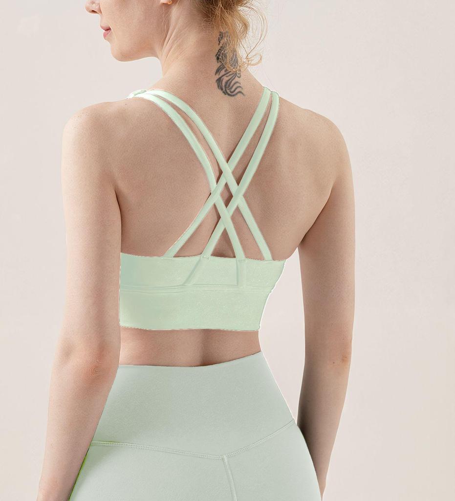 Women's Cross Back Shockproof Yoga Sports Bra - Breathable Summer Camisole