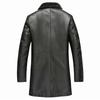 New Haining Fur Coat Velvet and Thickening Middle-aged Men's Leather Jacket Mid-length Fur One-piece Leather Jacket for Men