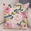 Rose Red Flower Pillowcase Decorative Bird Flower Plant Pillowcase Cushion Sofa Home Car