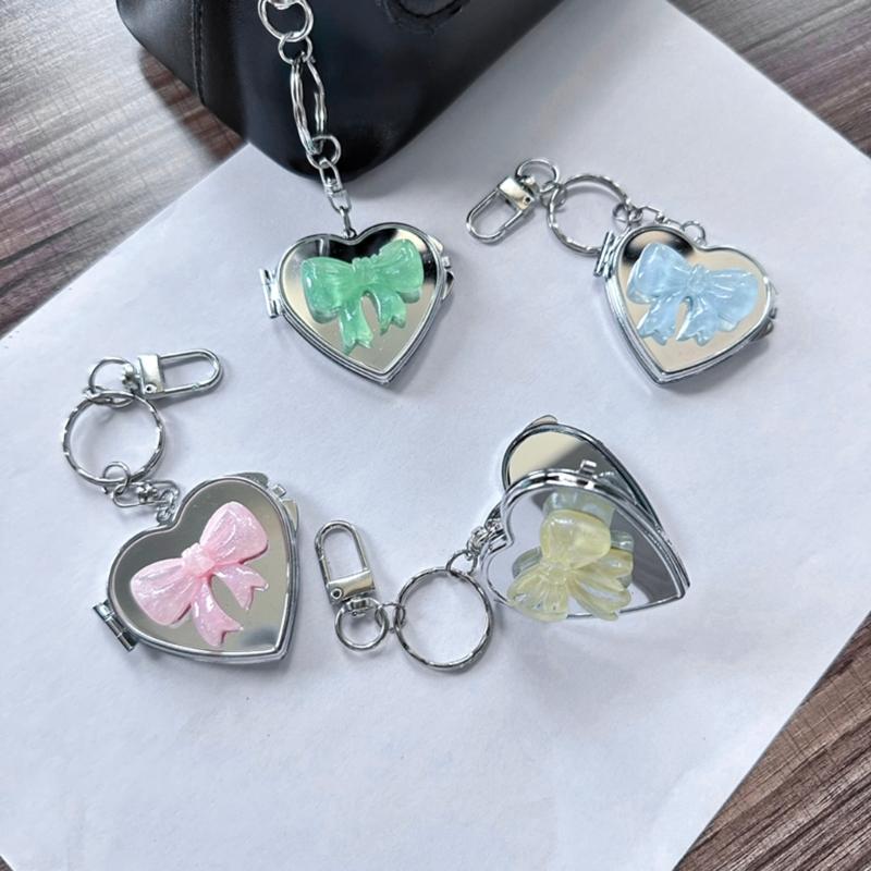 Stylish Love Heart Pendant Bowknot Keychain Accessory Stylish Key Holder for Women Sturdy Alloy Car Key Pendant